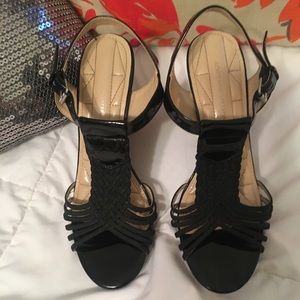 Black patent Leather wedge sandals very sexy on